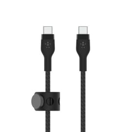 Belkin USB-C - USB-C, 1M кабелі, бекіткіші бар өрімделген, Қара (CAB011BT1MBK) фото