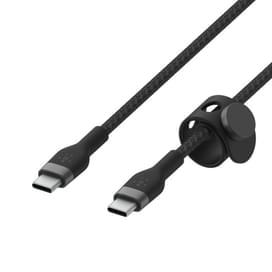 Belkin USB-C - USB-C, 1M кабелі, бекіткіші бар өрімделген, Қара (CAB011BT1MBK) фото