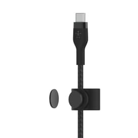 Belkin USB-C - USB-C, 1M кабелі, бекіткіші бар өрімделген, Қара (CAB011BT1MBK) фото
