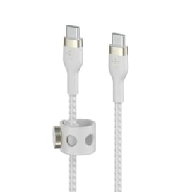 Belkin USB-C - USB-C, 1M кабелі, бекіткіші бар өрімделген, Ақ (CAB011BT1MWH) фото