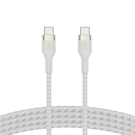 Belkin USB-C - USB-C, 1M кабелі, бекіткіші бар өрімделген, Ақ (CAB011BT1MWH) фото