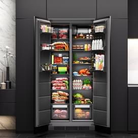 Встраиваемый двухкамерный холодильник LEX LBI400SB Grey фото