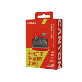 Беспроводные наушники CANYON headset OnRun 11 Sport Wireless charge Red (CNS-TWS11R) фото
