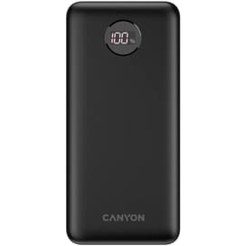 Портативті сыртқы аккумулятор CANYON power bank PB-2002 LED 20000 mAh PD 20W QC 3.0 Black фото