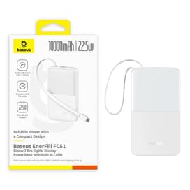 Baseus, EnerFill FC51 (E0027601), 10000мАч, 22.5W портативті сыртқы аккумуляторы, Ақ фото