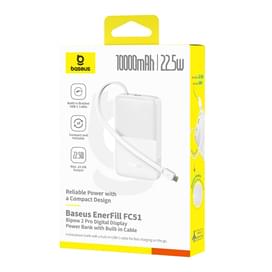 Baseus, EnerFill FC51 (E0027601), 10000мАч, 22.5W портативті сыртқы аккумуляторы, Ақ фото