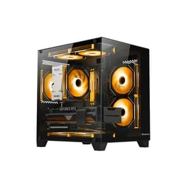 Huntkey S900 Sandstorm MiniTower, window, Black mATX [S900] кейсі фото