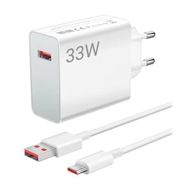 Адаптер питания, Xiaomi, 33W Charging Combo (Type-A), 100–240В, Белый (MDY-16-EF) фото