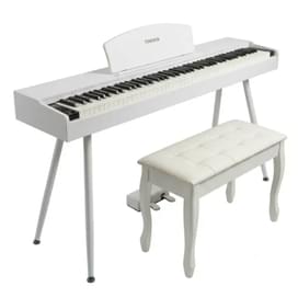 TONEHEIM YM-A01U цифрлық пианино, ақ түс, 3 педальмен, балғалы пернелер, банкетпен фото