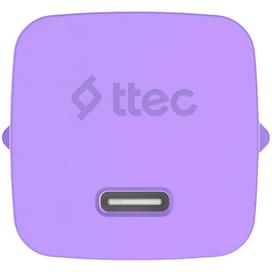 Адаптер и кабель ttec GAN 20W PD Travel Fast Charger + USB-C - USB-C 3A Cable 120cm, Neon Purple (2SCG20CNMR) фото