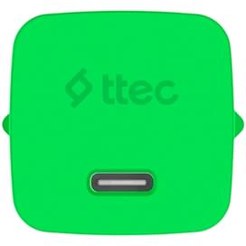 Адаптер и кабель ttec GAN 20W PD Travel Fast Charger + USB-C - USB-C 3A Cable 120cm, Neon Green (2SCG20CNY) фото