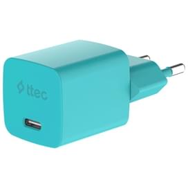 Адаптер и кабель ttec GAN 45W PD Travel Fast Charger + USB-C - USB-C 3A Cable Neon Blue (2SCG45CNM) фото