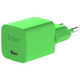 Адаптер и кабель ttec GAN 45W PD Travel Fast Charger + USB-C - USB-C 3A Cable Neon Green (2SCG45CNY) фото