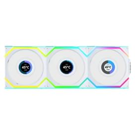 Кулер для кейса Lian Li UNI FAN SL Wireless LCD 1.6" Reverse ARGB White 120mm x 3 Pack 1900rpm фото