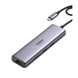 UGREEN CM512, USB-A x2, USB-C, USB-C PD 100W, HDMI 4k@60, Ethernet 1 Gb/s, grey USB-C хабы фото