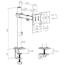 Кронштейн настольный для 1 монитора с газлифтом 17"-32" XG (MGS-1732) фото