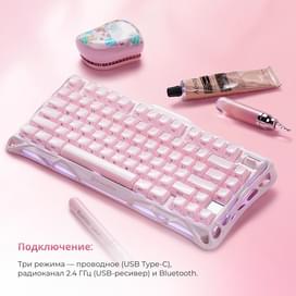 Сымсыз ойын клавиатура GravaStar Mercury K1 Sakura Pink (GS K1_P_PNK) фото