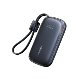 Сыртқы аккумулятор Baseus, EnerFill FC21 Qpow3 Ultra DGT 10000mAh+кіріктірілген кабель 45W, Қара (BAS-E0027Q00) фото