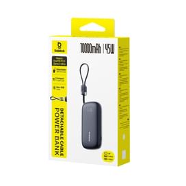 Сыртқы аккумулятор Baseus, EnerFill FC21 Qpow3 Ultra DGT 10000mAh+кіріктірілген кабель 45W, Қара (BAS-E0027Q00) фото