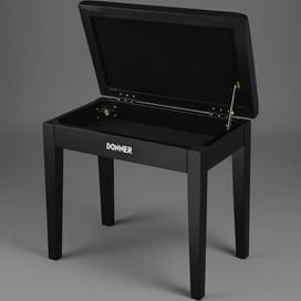 Банкетка Donner Piano Bench Stool черный, с отделением для нот фото