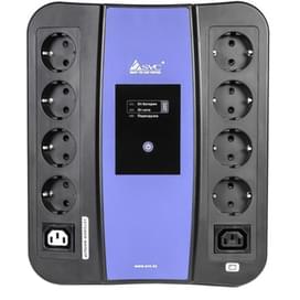 ИБП SVC, 600VA/360W, AVR:165-275В, 8Shuko, 2*USB 2A, Black/Blue (U-600) фото