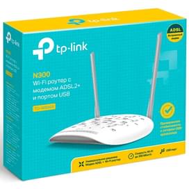 Беспроводной ADSL Модем, TP-Link TD-W8968, 4 порта + Wi-Fi, 1 порт USB, 300 Mbps (TD-W8968) фото