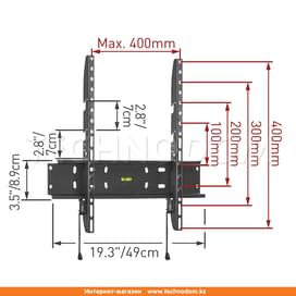 Barkan ТД-ға арналған кронштейні, 56"/142см дейінгі, Black (E30B) фото