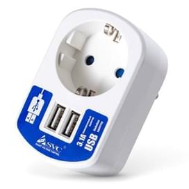 Сетевое зарядное устройство 1*AC, 2*USB, 3.1A, SVC, Белый (HA31-W) фото