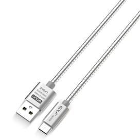 Кабель USB 2.0 - Type-С, GOLF, 1м, Серебрянный (GC-38t/S) фото