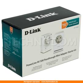 Комплект адаптеров с розеткой, D-Link Powerline AV500, 200 Mbps, (DHP-P309AV/C1A) фото