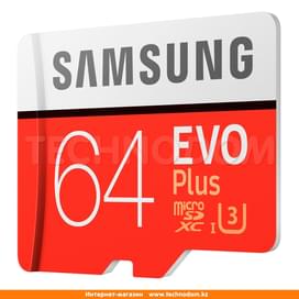 Карта памяти MicroSD 64GB Samsung Evo+, UHS-I 95MB/s, Class 10 + SD Adapter (MB-MC64GA/RU) фото