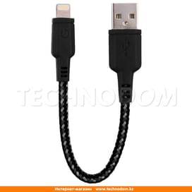 Кабель USB 2.0 - Lightning (MFi), Energеa, 0,16м, Черный (CBL-NT-BLK016) фото