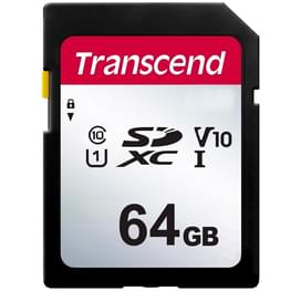 Карта памяти SD 64GB Transcend, TLC, UHS-I, U1, до 95MB/s (TS64GSDC300S) фото