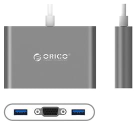 ORICO VGA бейімдегіші,Type-C,Type-A*3 Silver (RCV3A-SV-PRO) фото