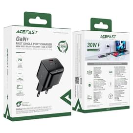 Адаптер питания ACEFAST, 1*USB-C, mini PD30W GaN, black (A77bk - ACEFAST) фото