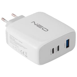 Адаптер питания Neo 1*USB, 2*USB Type-C 3A, 120W (PD, GaN), White (NEO-PD-RC1201) фото