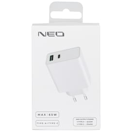 Адаптер питания Neo 1*USB, 1*USB Type-C, 45W (PD), White (NEO CAPD45WQC25W) фото