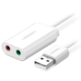 Адаптер Ugreen USB 2.0 to 3.5x2, External Sound Adapter, White, 30143 (US205) фото