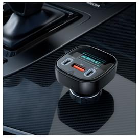Автомобильное зарядное устройство ACEFAST, 2*USB C+A, 101W, OLED smart display, metal (B5 101W - ACE фото