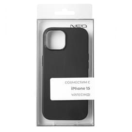 Чехол для iPhone 15, NEO Liquid Silicone Case with MagSafe, Black (LSCM-15B) фото