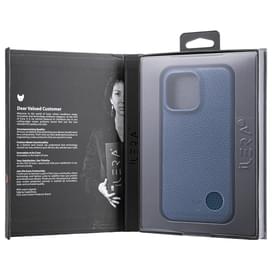 Чехол для  iPhone 15 Pro Max, iLera NAPA leather Case 1.0, Deep Blue (iLNAPA15PRdb) фото