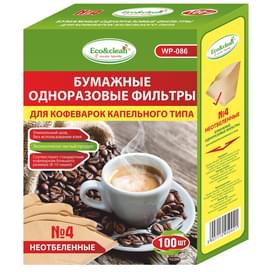 Фильтры бумажные для кофе Eco&clean 4/100 неотбеленные,WP-086 фото