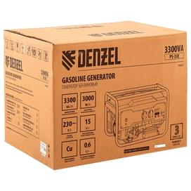 Генератор бензиновый Denzel PS-33E, 3,3 кВт, 230В, 15 л, электростартер (94537M) фото