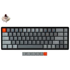Игровая клавиатура беспроводная Keychron K6 68 Aluminum, RGB, Hot-Swap - Gateron Brown, Black/White фото