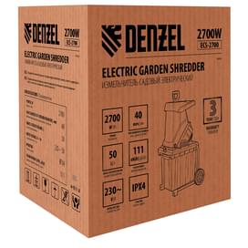 Измельчитель садовый электрический Denzel ECS-2700, 2700 Вт, 40 мм (59702M) фото