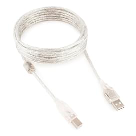 Кабель для принтера Cablexpert, USB 2.0 A-B, 3м прозрачный (CCF-USB2-AMBM-TR-10) фото