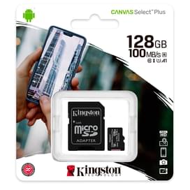Карта памяти MicroSD 128GB Kingston Canvas Select Plus, UHS-I 100MB/s, Class 10 (SDCS2/128GB) фото