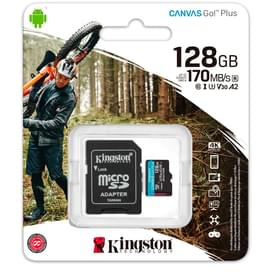 Карта памяти MicroSD 128GB Kingston Canvas Go! Plus, UHS-I 170MB/s, Class 10 (SDCG3/128GB) фото