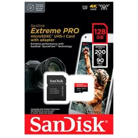 Карта памяти MicroSDXC 128GB SanDisk Extreme PRO, UHS-I 200MB/s, Class 10 (SDSQXCD-128G-GN6MA) фото