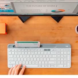 Клавиатура беспроводная USB/BT Logitech K580, OffWhite (920-010621) фото